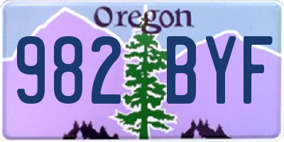 OR license plate 982BYF