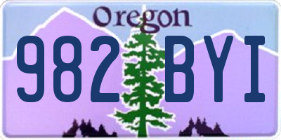 OR license plate 982BYI