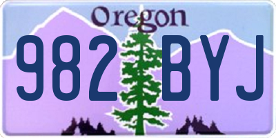 OR license plate 982BYJ