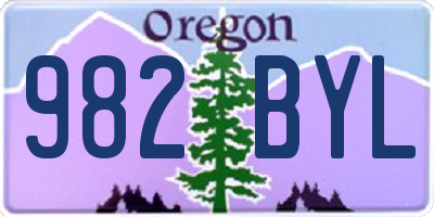 OR license plate 982BYL