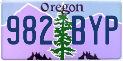 OR license plate 982BYP