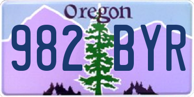 OR license plate 982BYR