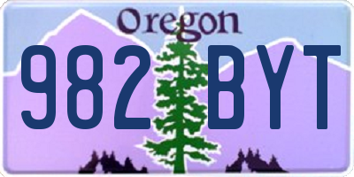 OR license plate 982BYT
