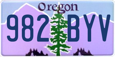 OR license plate 982BYV