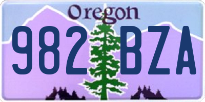 OR license plate 982BZA