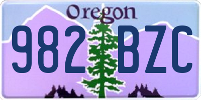 OR license plate 982BZC