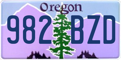 OR license plate 982BZD