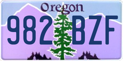OR license plate 982BZF