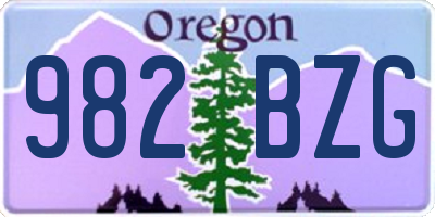 OR license plate 982BZG