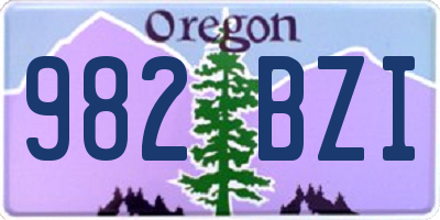 OR license plate 982BZI
