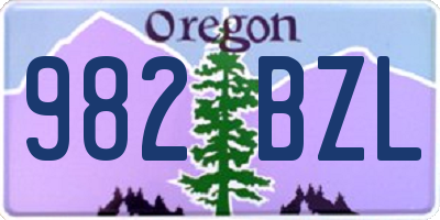 OR license plate 982BZL