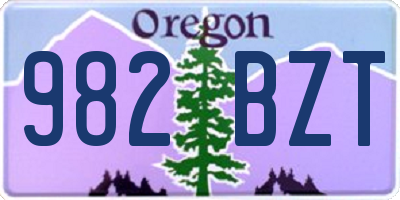 OR license plate 982BZT