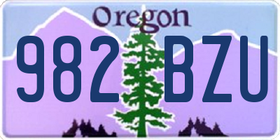 OR license plate 982BZU