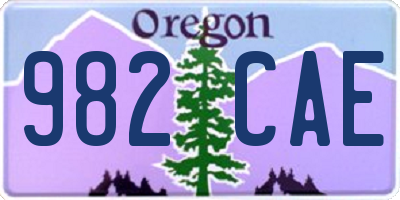 OR license plate 982CAE