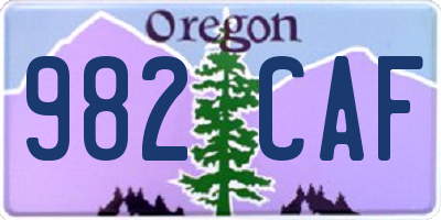 OR license plate 982CAF