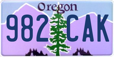 OR license plate 982CAK