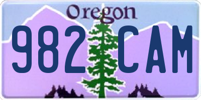 OR license plate 982CAM