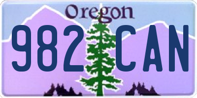 OR license plate 982CAN