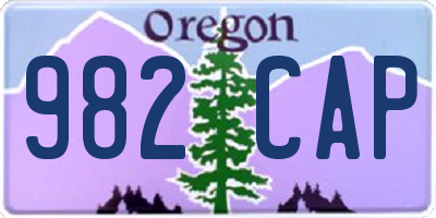 OR license plate 982CAP