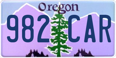 OR license plate 982CAR