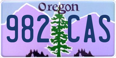 OR license plate 982CAS