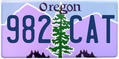 OR license plate 982CAT