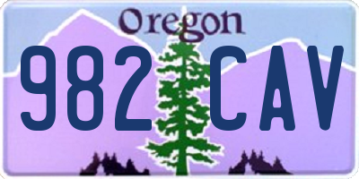 OR license plate 982CAV