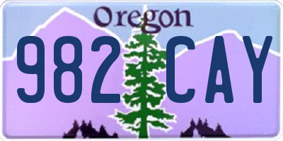 OR license plate 982CAY