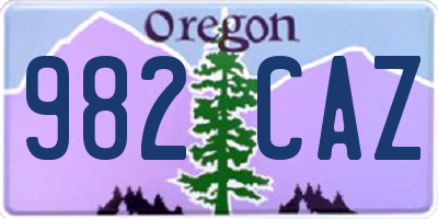 OR license plate 982CAZ