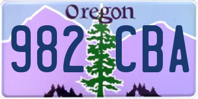 OR license plate 982CBA