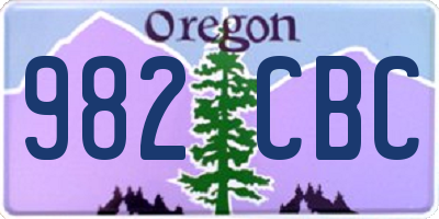 OR license plate 982CBC