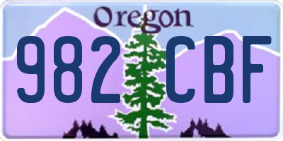 OR license plate 982CBF