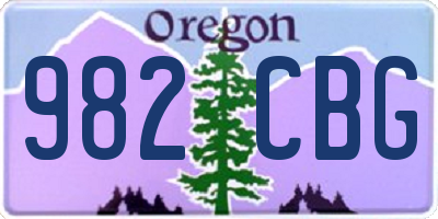 OR license plate 982CBG
