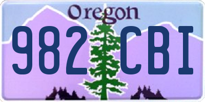 OR license plate 982CBI