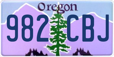 OR license plate 982CBJ