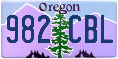 OR license plate 982CBL