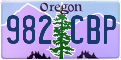 OR license plate 982CBP