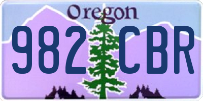OR license plate 982CBR