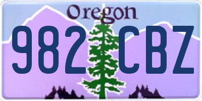 OR license plate 982CBZ