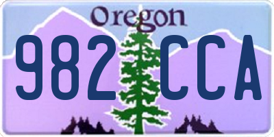 OR license plate 982CCA