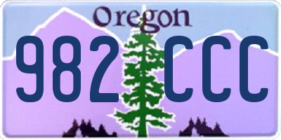 OR license plate 982CCC