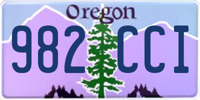 OR license plate 982CCI