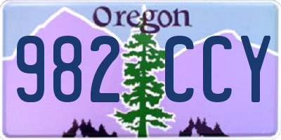 OR license plate 982CCY