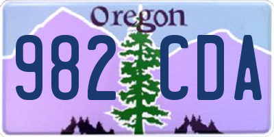OR license plate 982CDA