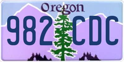 OR license plate 982CDC