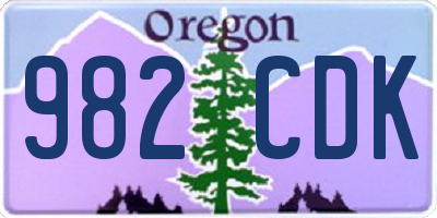 OR license plate 982CDK