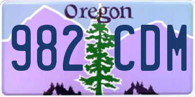 OR license plate 982CDM