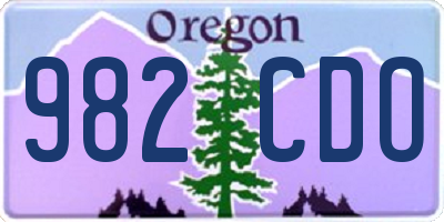 OR license plate 982CDO