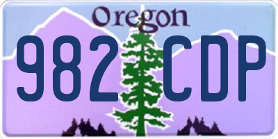 OR license plate 982CDP