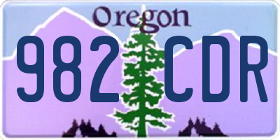OR license plate 982CDR